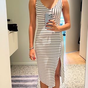Zara white striped midi dress - size XS